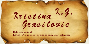 Kristina Grasilović vizit kartica